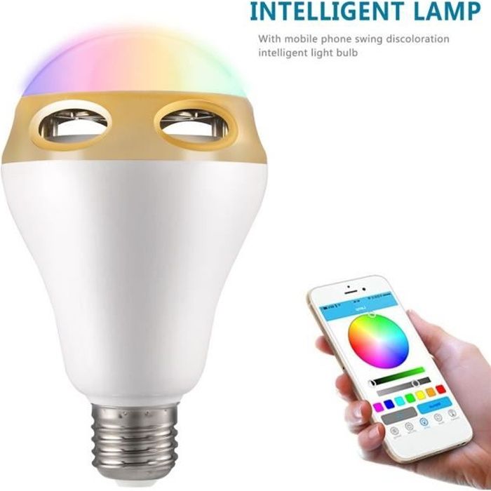Ampoule Bluetooth LED Rechargeable E27 Ampoules de blanc Enc