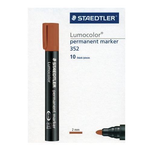 Staedtler 352-7 Lumocolor Marqueur permanent Pointe ogive Marron Boîte de 10 (Import Royaume Uni)