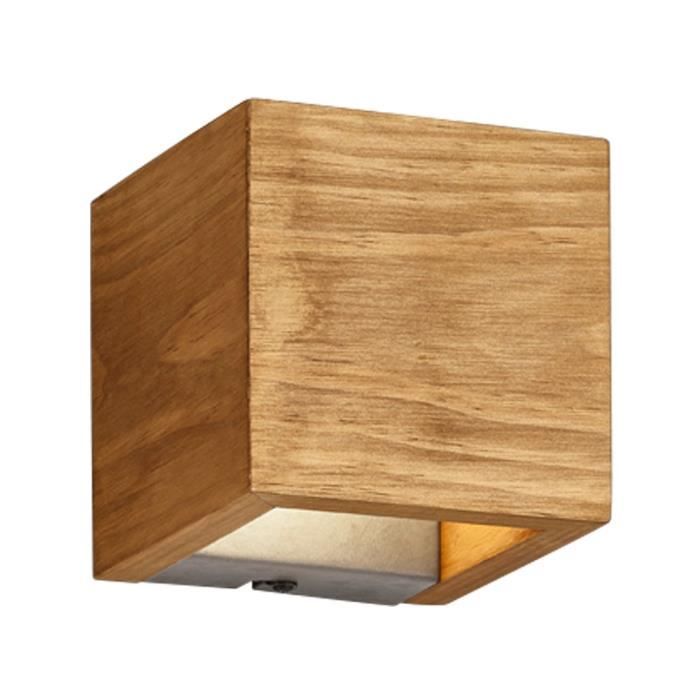 Applique murale LED Up & Down, bois, dimmable H 11 cm, BRAD