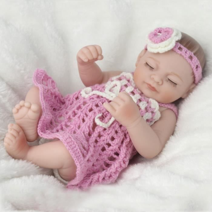 Mini 10 pouces doux entièrement corps Silicone Reborn poupées nouveau-nés couchage Bebe Reborn Realista poupée pour jouet de bain ca