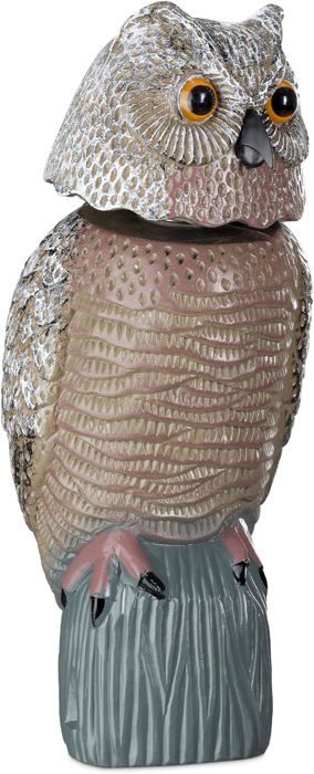 Épouvantail Chouette Navaris – Effaroucheur Oiseaux Plastique – Neuf