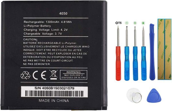 BATTERIA 1500MaH ORIGINALE WIKO per SUNSET, GOA, SUNSET 2 4050 NUOVO BAT4050 eBa