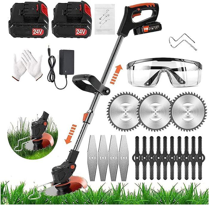 Debroussailleuse Electrique Sans Fil, Débroussailleuse Batterie Avec 2