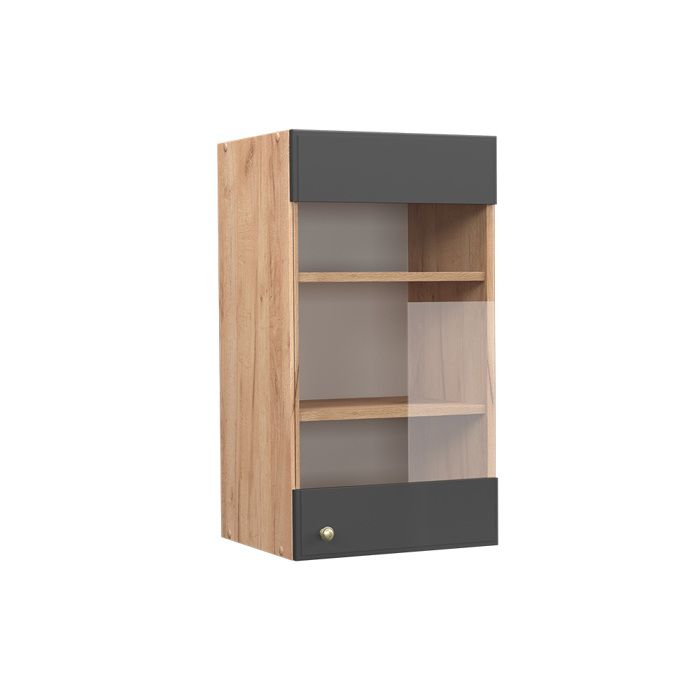 Armoire en verre Fame-Line 40cm Anthracite-or/Chêne de force doré Vicco 38363