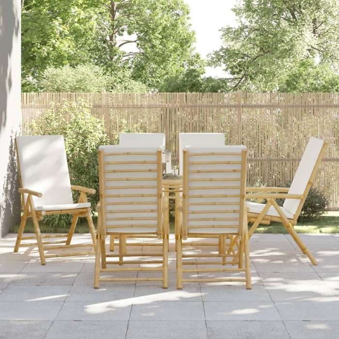 vidaXL Lot de 6 Chaises Inclinables de Jardin Pliantes avec Coussins Sièges avec Accoudoirs Fauteuils avec Dossier de 3208928 - vue 2