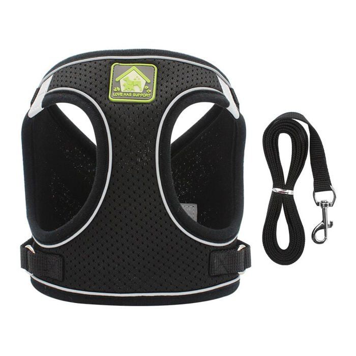 Comparer les prix de Harnais anti-évasion chat L – Harnais réglable et réfléchissant pour chat/chaton, respirant (noir)