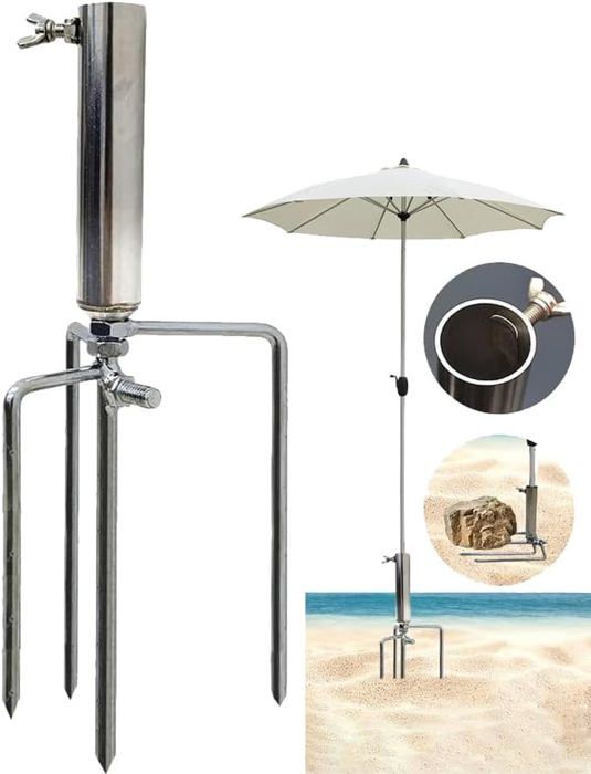 Support de Parasol PourJardin Support de Parasol de Plage Support Parasol de Peche Support pour Pied de Parasol Piquet Parasol