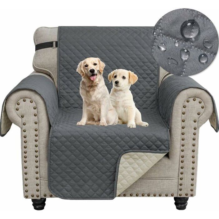 Housse Canap 1 Place Impermeable Housse de Canap avec Accoudoirs Protege Canape Chat Chiens Griffures Antidrapante ODIPIE