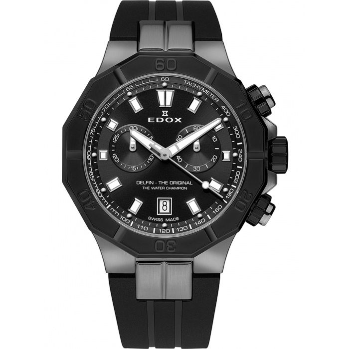 Edox 10113-37GNCA-NGIN Delfin Chronographe Montre Homme 43mm 20ATM