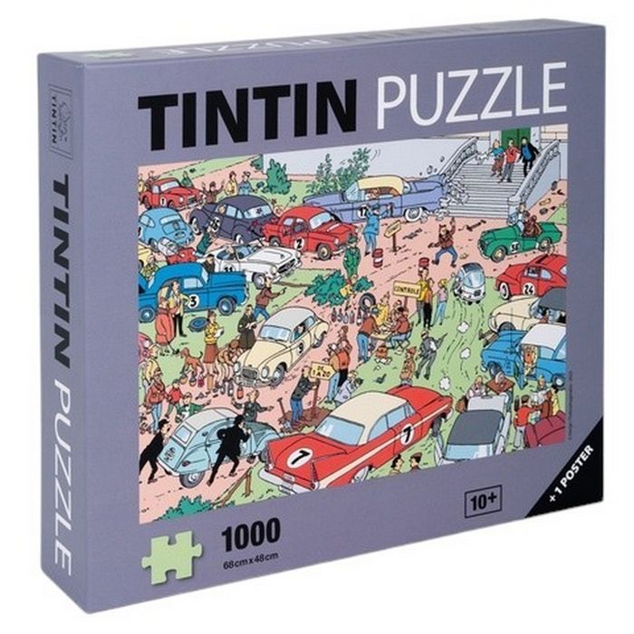 Puzzles - Puzzle 1000 pièces Tintin le Rallye de Moulinsart + Poster 68x48cm (81566)