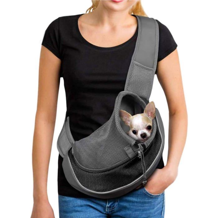 Meilleurs prix pour Sac de Transport Portable Chien Sac Bandoulière Filet Respirant pour Chien et Chat Chiot épaule pour Animaux de Compagnie SlingS