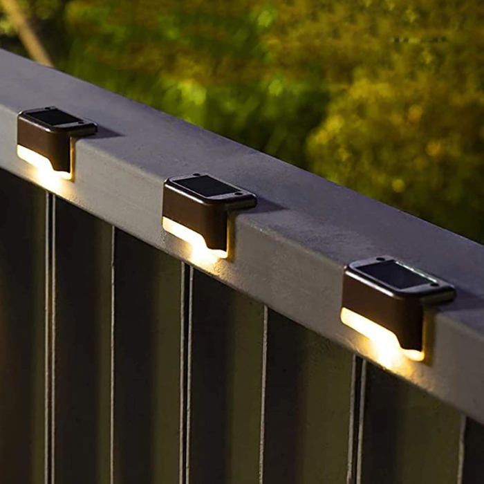 Lot de 3 lampes solaires dextérieur pour terrasse lampes solaires LED étanches pour escaliers marches clôtures patios et