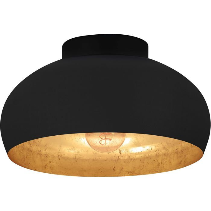 Plafonnier - EGLO - Mogano 2 - Noir et doré - E27 1x40W - Ø28 cm