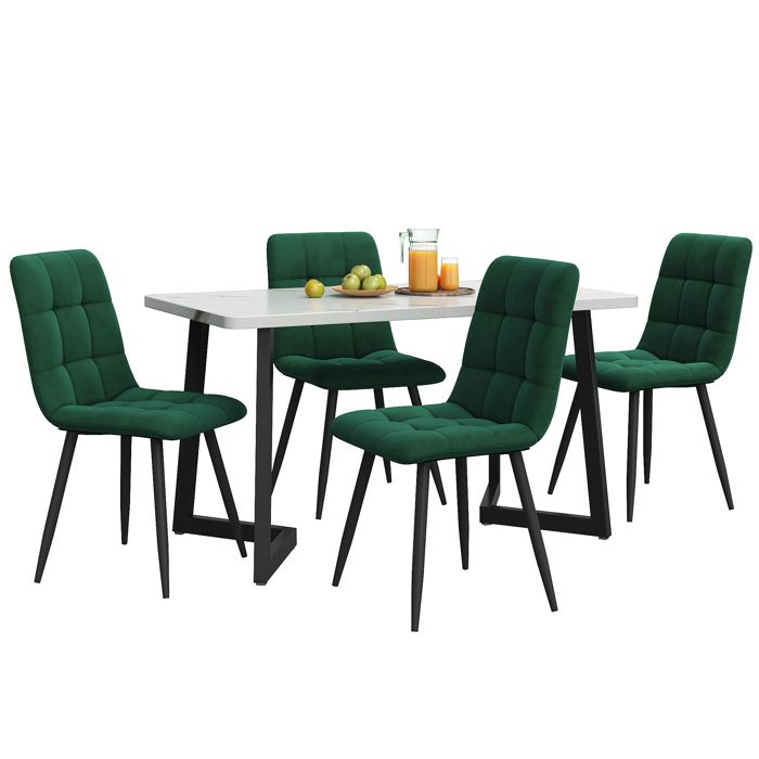 Table de salle à manger de 117 cm avec 4 chaises table de salle à manger rectangulaire table de cuisine moderne chaise de salle