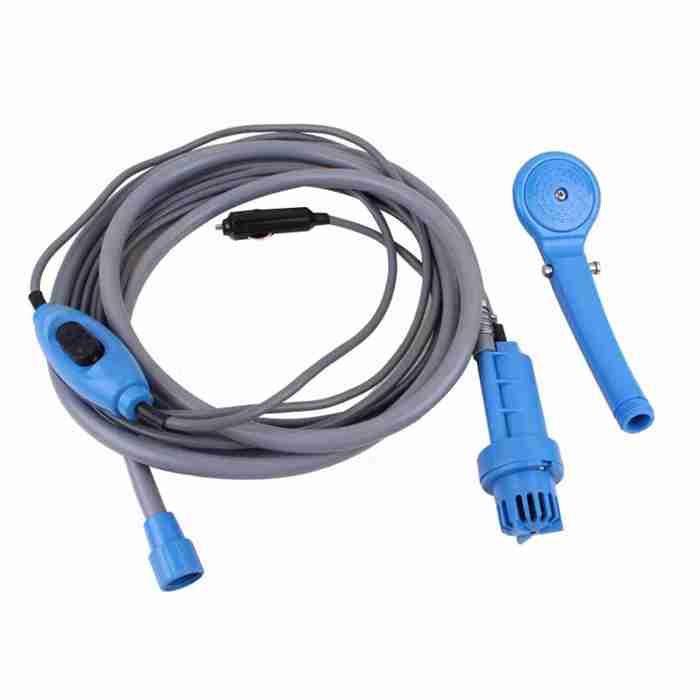 Douche portable de camping 12V 36W - Shipenophy - Bleue - 2.5 L/min - Anti-fuites