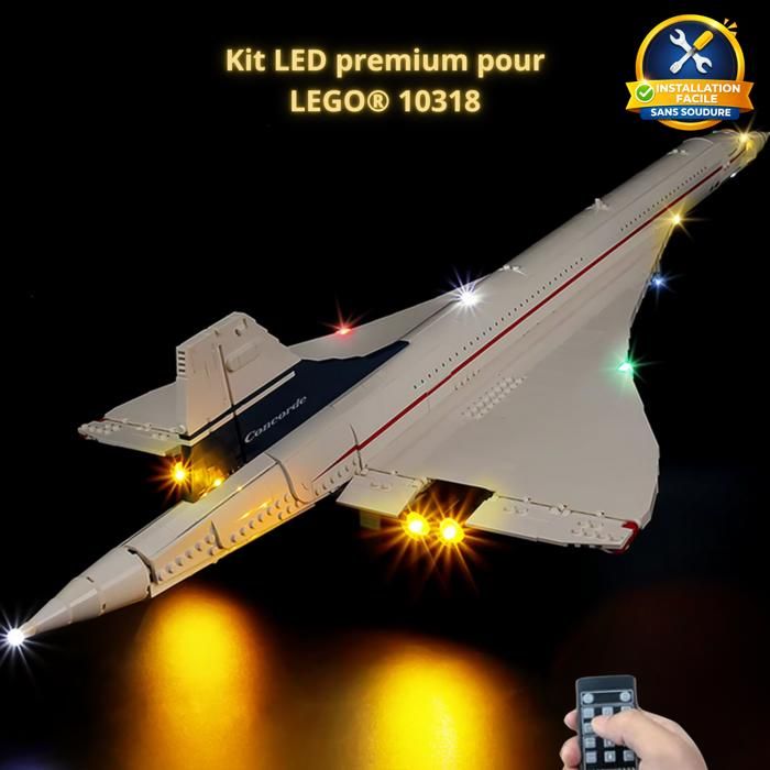 Kit LED – Installation facile pour LEGO® Concorde 10318 – Télécommande incluse