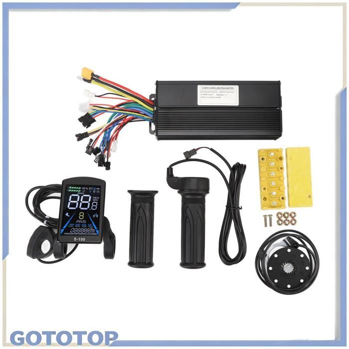 Contrôleur de moteur 40A Kit de Conversion de vélo électrique avec panneau décran couleur poignée daccélérateur et capteur