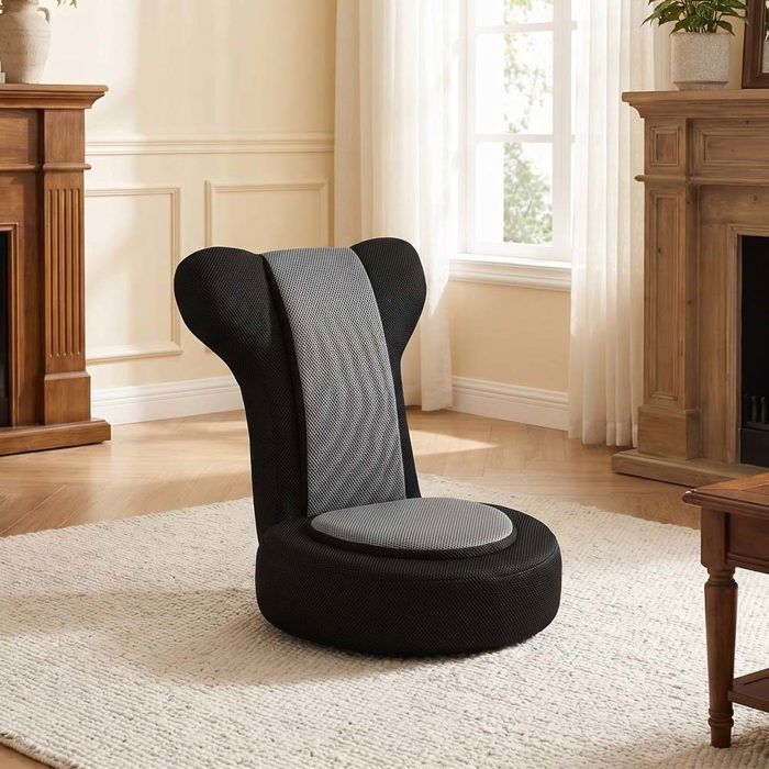 Fauteuil relax - Chaise de sol réglable - Appuie‑tête 14 positions - Dossier 5 positions - Gris