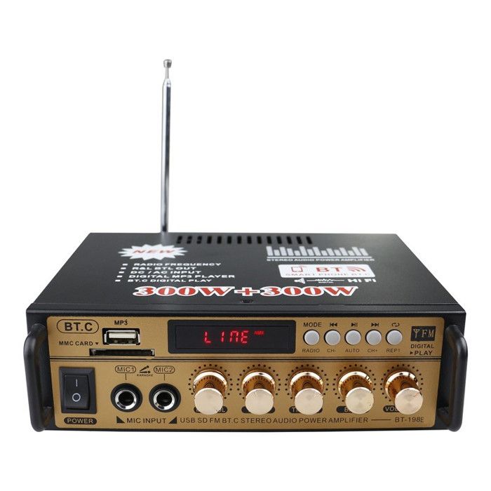 Amplificateur Bluetooth stéréo réglage du volume son haute définition portable noir