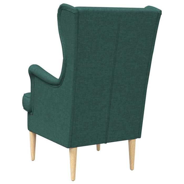 Confortable Fauteuil simple pour salon bureau chaise relax Vert foncé tissu__27865