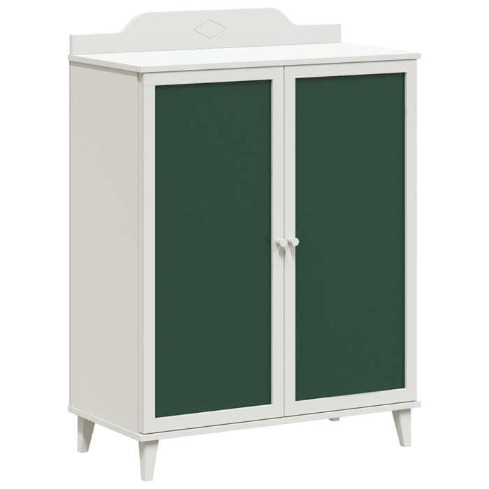 Cabinet avec deux portes(1 pièce) meuble de rangement et façade en tableau noir ROROS Blanc B12663