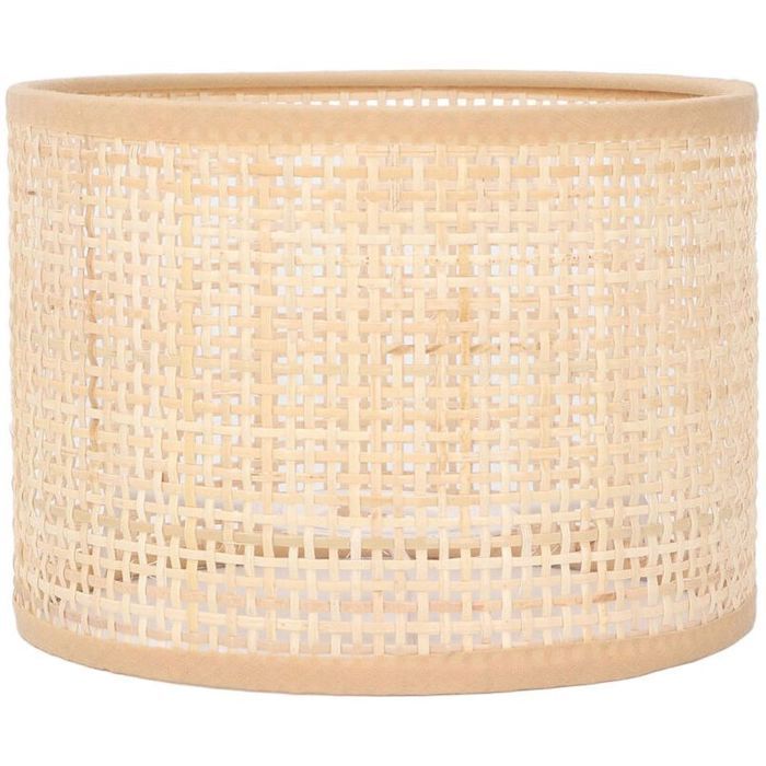 Abat jour en rotin tissé - Design vintage Compatible E27 et E14 - Lampes de table et lustres - Diamètre 16cm Hauteur 12cm