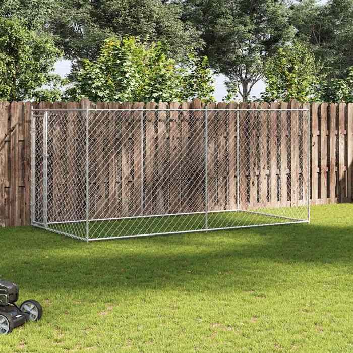 Moderne Chenil dextérieur pour chiens - 382x192x185 cm - Enclos Poulailler @FR9861 Moderne Chenil dextérieur pour chiens - 382x192x185 cm - Enclos Poulailler @FR9861