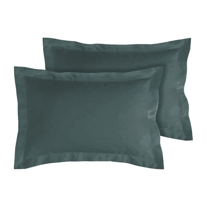 Taie D'oreiller En Percale De Coton 120 Fils Percale Coton Bleu 50x70 Lisbonne M24060098