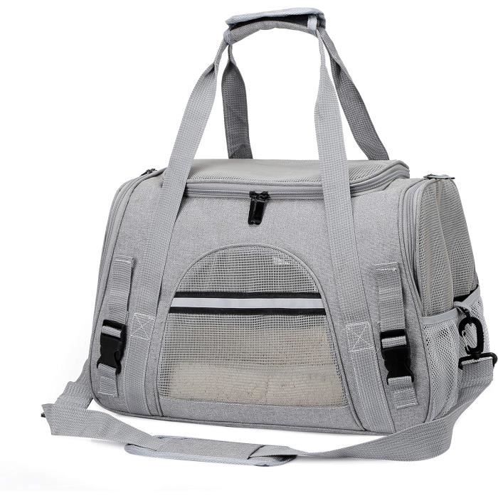 Comparer les prix de Sac de Transport pour Chat Chien - Marque - Modèle - Respirant et Pliable - Coussin en Peluche Amovible