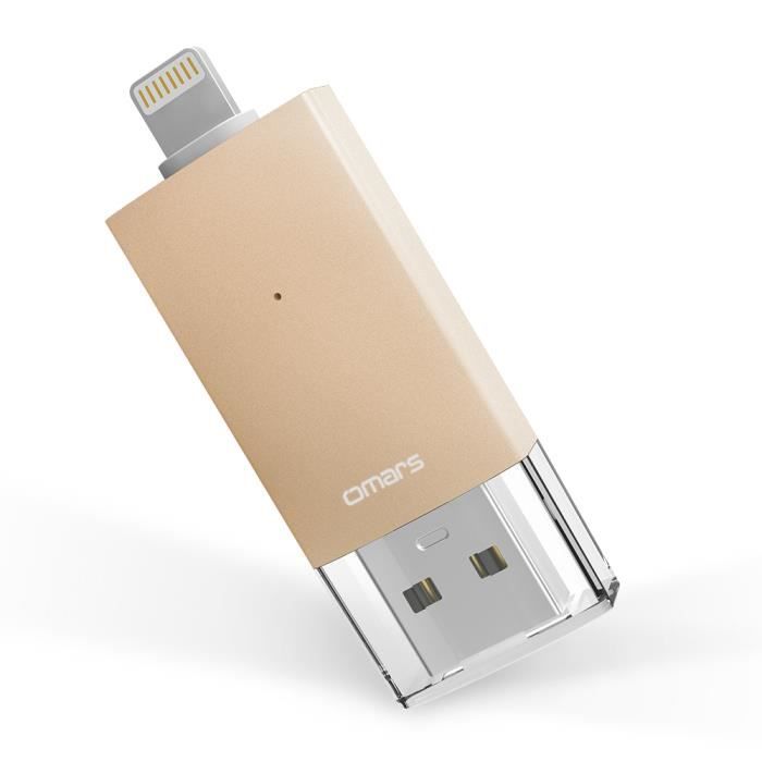 OMARS® Clé USB 128Go pour iPhone iPad iPod Lightning USB à USB 3.0  [Certifié Apple MFi] Mémoire Stick à l'Extension de Stockage, Or -  Cdiscount Informatique