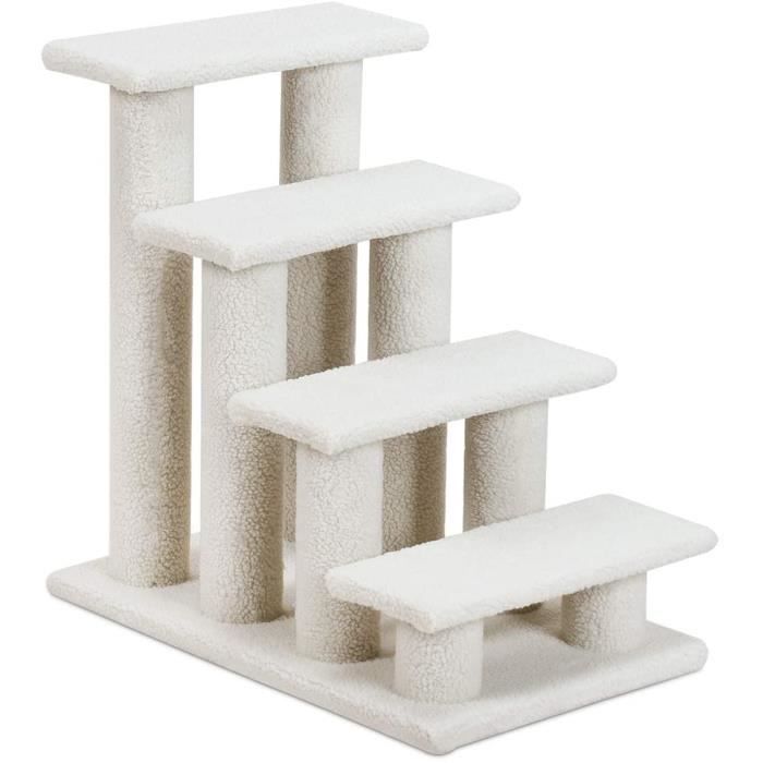 Comparer les prix de Escalier pour Animaux Marches Grimpeur pour Chat/Chien Centre d'Activités Chat 60,5 x 40 x 60 cm 4 Etages en Cachemire Beige