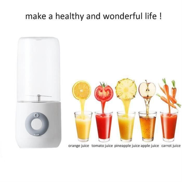 Presse-Agrumes Electriques 500 ml 1300mAh Portable Rechargeable par USB Juicer Cup Juicer Bottle pour Voyage et Sport avce 6 Lames