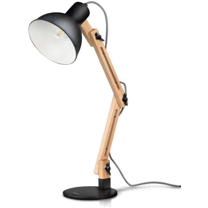 Tomons DEL Lampe de Chevet Bureau Bureau-Lampe en bois table de nuit-éclairage blanc