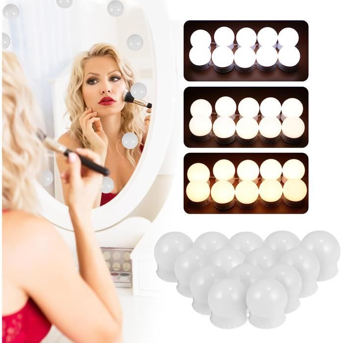 Lampe Miroir Maquillage Led Avec 14 Ampoules, Hollywood Kit De