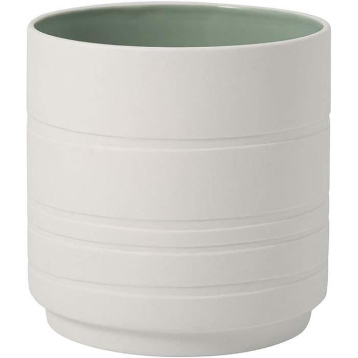 Cache-Pot Opale Blanc Ivoire – 13,7 Cm De Diamètre – Facetté – Fabriqué En France – Pour Plantes D’Intérieur - 12