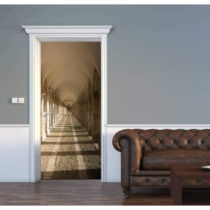 Autocollants Muraux 3D Amovibles Stickers Muraux 3D Ensoleillé 77x200cm - Autocollants Porte PVC Amovibles - Décoration Maison Salon Stickers Solaires Salon Chambre