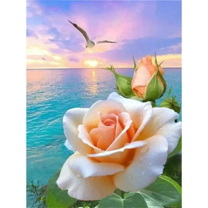 HCSSZ Kit De Peinture Diamant 5D à Faire Soi-même, Motif Roses
