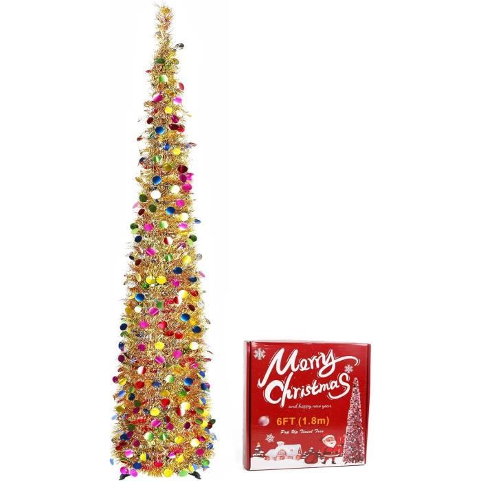 Sapin De Noël Pop Up 1,8 M Artificiel Avec Guirlandes Arbre De Noël