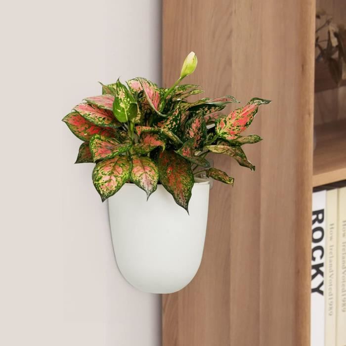 7 Jardinières Suspendues ShoppeWatch - Auto-Arrosage Blanc 18cm Pour Intérieur/Extérieur