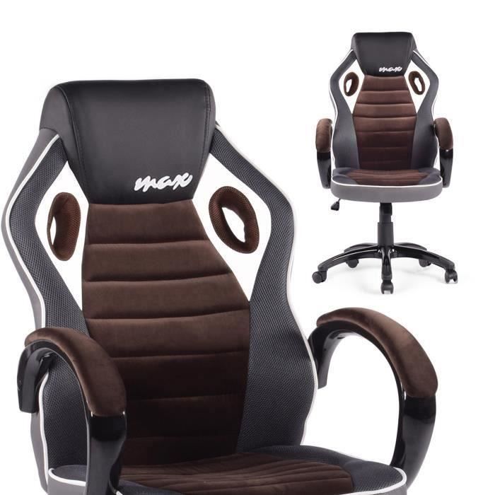 Chaise De Bureau Gaming Fauteuil Avec Fonction 360 Degres Hauteur Reglable Accoudoirs Noir Marron Blanc Achat Vente Chaise De Bureau Velours Tissu Metal Soldes Sur Cdiscount Des Le 20 Janvier Cdiscount