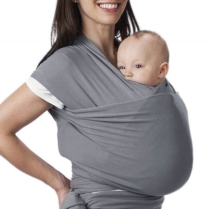 Écharpe de Portage bébé Elastique Multifonctionnel bleu foncé Porte bébé pour Nouveau-nés et Bébés doux et durable 