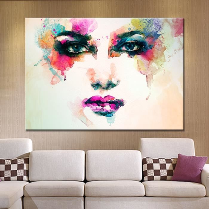 Peinture A L Huile Abstraite Art De Toile Portrait Image Murale Pour Salon Aquarelle Decoration Nordique Imprimez Sans Cadre Achat Vente Objet Decoration Murale Cdiscount