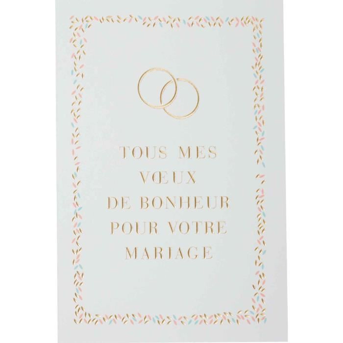 Carte Mariage Tous Mes Vœux De Bonheur Or Draeger Paris Cdiscount Beaux Arts Et Loisirs Creatifs