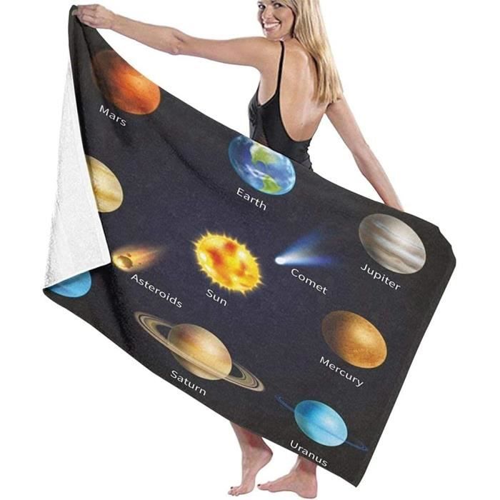 Serviette Microfibre Polyester Bleu Marin Recyclé à 60% Pour La Plage, Piscine, Voyages