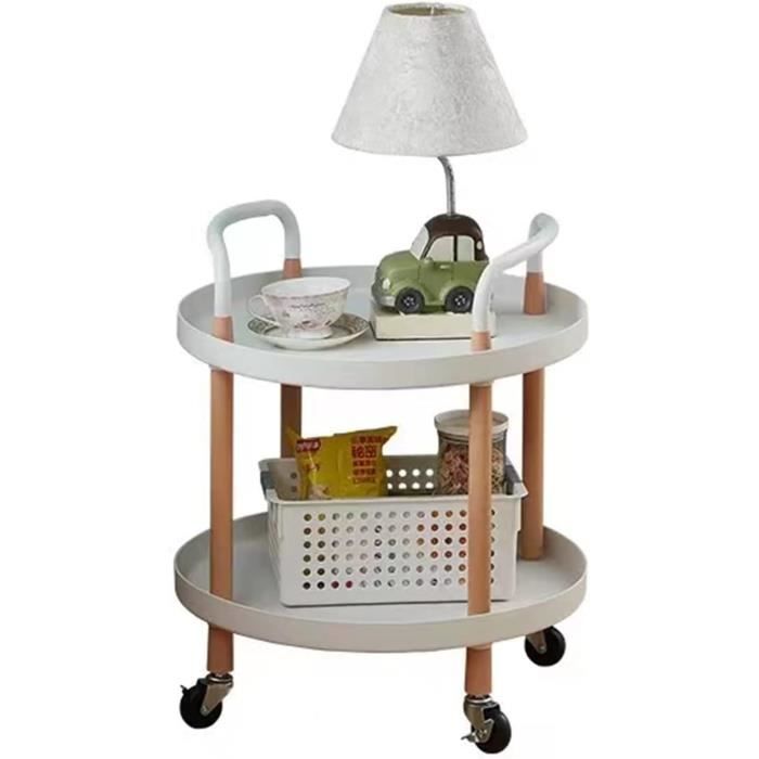 Chariot à Légumes à Roulettes Blanc - Organiseur Pratique 4 Paniers Multi-usages Pour Cuisine Et Maison, 90 X 41 X 30 Cm