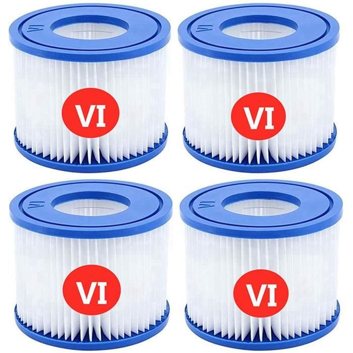 Lot De 4 Cartouches Filtrantes Pour Piscine - Compatibles Miami Et VI SI, Dimensions 10x8 Cm, Ouverture 5 Cm - 12