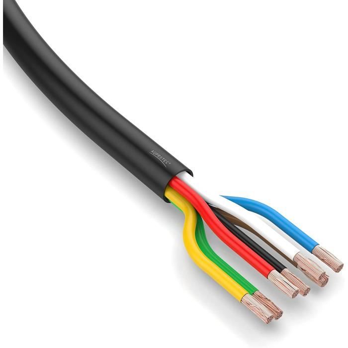 Cavo Elettrico Rotondo Per Auto AUPROTEC FLRYY - 7 X 1,0 Mm², 20 Metri - Per Rimorchi E Impianti 12V