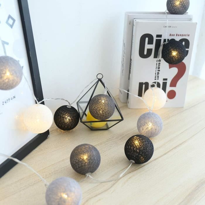 Guirlande Lumineuse Boule Coton Interieur Decoration Noel Deco 3 5m er Led Globe Light Fille Princesse Enfant Bebe Chambre Cdiscount Maison