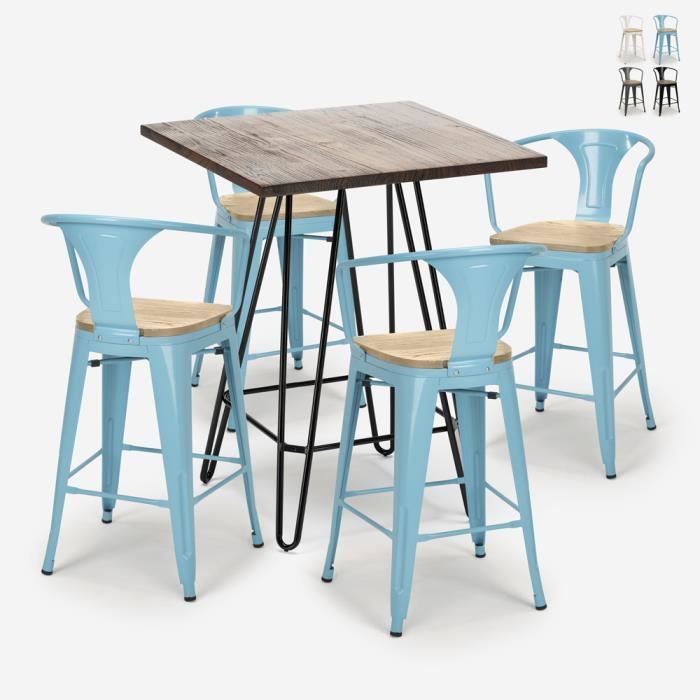 Ensemble Table Bar avec 6 tabourets - Le Rêve Chez Vous