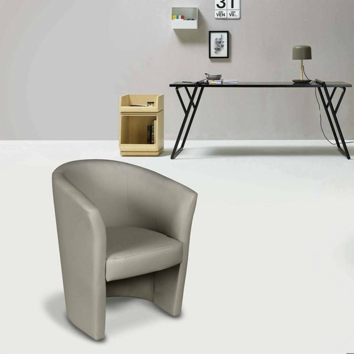 Dmora - Fauteuil Abrera 64x63h76 cm Gris Panneau effet bois Similcuir et Mousse de polyuréthane Dmora - Fauteuil Abrera 64x63h76 cm Gris Panneau effet bois Similcuir et Mousse de polyuréthane